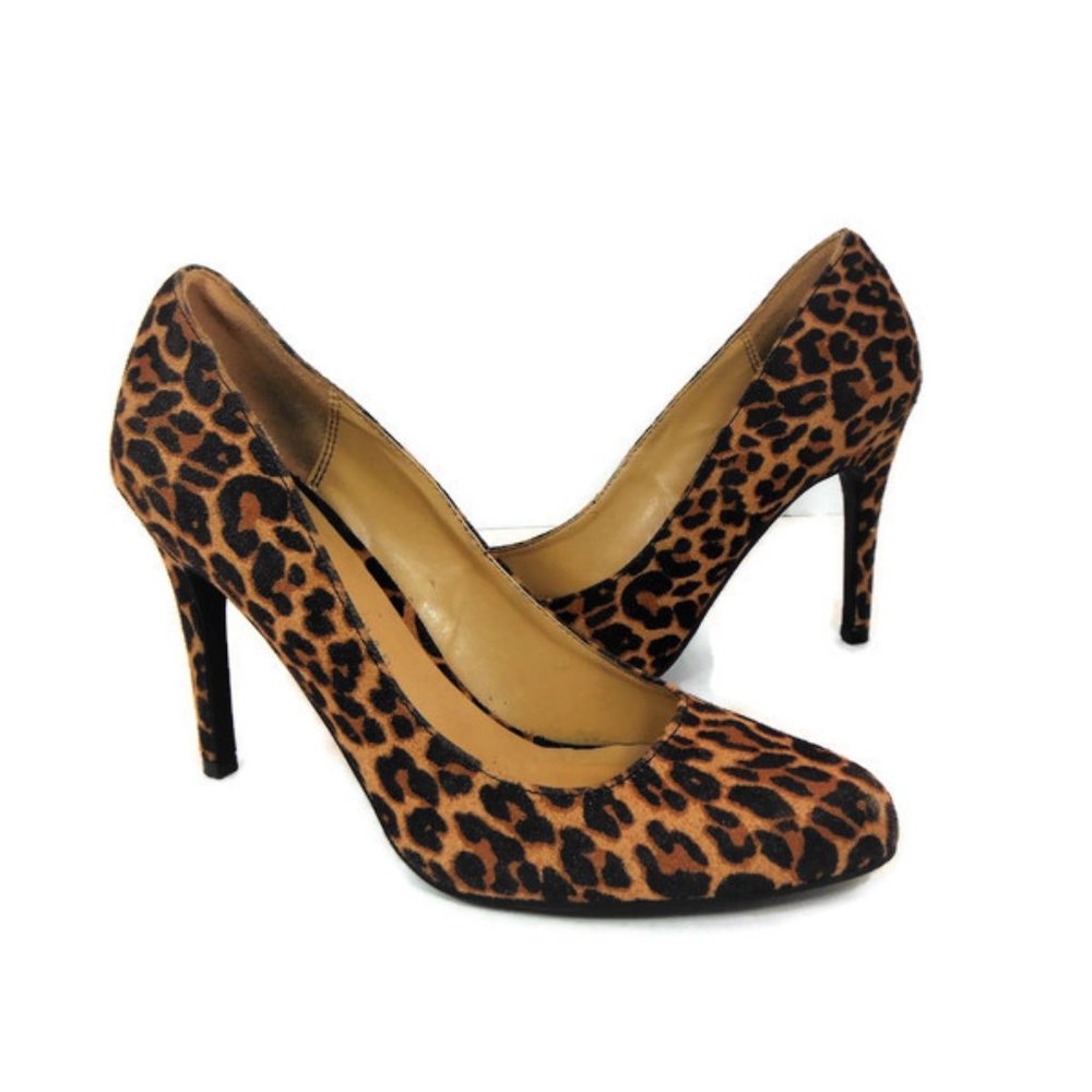 LC Lauren Conrad Brown Leopard Print 4" High Heels - Picture 3 of 8